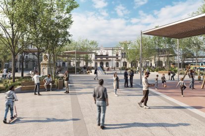Render del proyecto de transformación de la plaza dels Carros previsto por el Port de Tarragona.