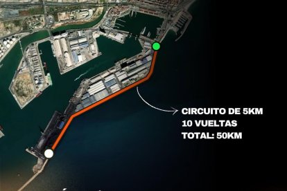 Imatge del circuit que es recorrerà al Port de Tarragona.