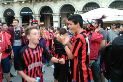 Celebració de l'ascens a Segona A del CF Reus. Plaça Prim