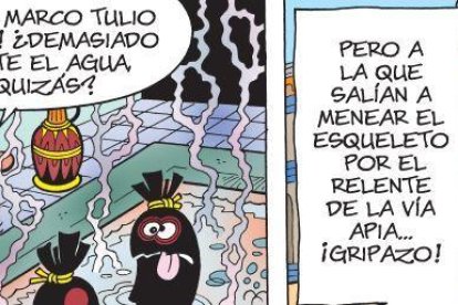 Fa 10 anys es va editar el volum 'La gripe 'U'' de la parella d'agents de la TIA, Mortadel·lo i Filemó en el qual havien d'enfrontar-se a un virus molt agressiu. Moltes de les vinyetes d'aleshores tenen encara, des del vessant còmic, molta actualitat.