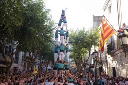 Castells de vuit dels Xiquets de Tarragona a la diada de festa major de Constantí