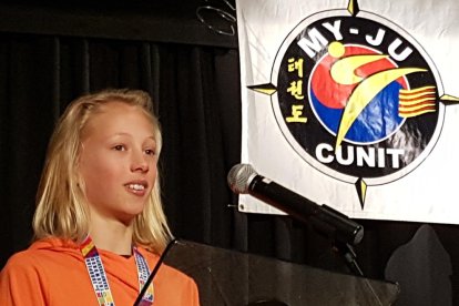 Cunit homenatja la campiona europea de Taekwondo, Jada Van Wijngaarden