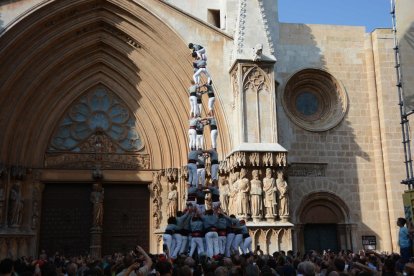 Els Castellers de Vilafranca es queden sense poder completar el 4de9sf al Pla de la Seu