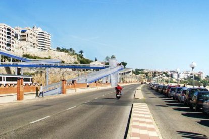 La rampa Miracle-Balcó arriba al punt més alt des del passeig marítim