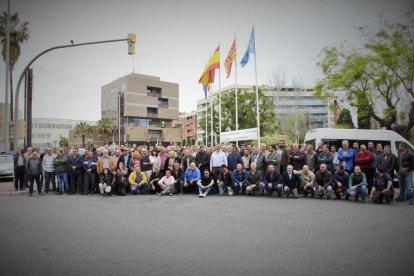 Protesta de los taxistas tarraconenses como protesta por el intrusismo en el sector