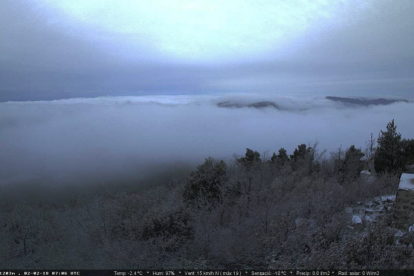 Les muntanyes de Prades, enfarinades per la neu