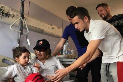 Els jugadors del Reus Deportiu visiten l'Hospital Sant Joan