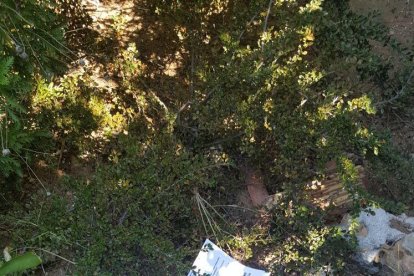 Vecinos del Catllar empapelan con carteles del 1-O la casa del exalcalde Antonio López (PSC)