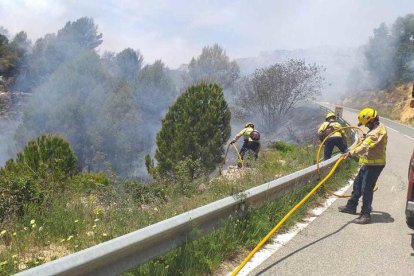 Un incendi a Cornudella del Montsant mobilitza un helicòpter i 8 dotacions dels Bombers