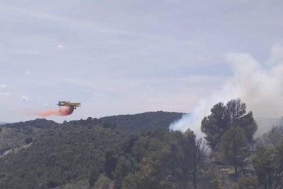 Un incendi a Cornudella de Montsant mobilitza un helicòpter i 8 dotacions dels Bombers