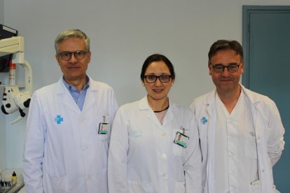 Els doctors Flores, Merma i Figuerola.