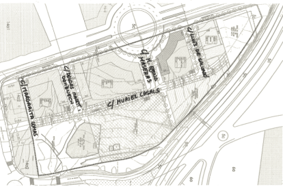 Plànol en què es mostren alguns dels nous carrers de Tarragona