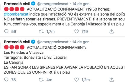 Twitter, Protección Civil