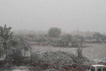 La neu fa acte de presència al l'interior del Camp