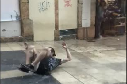 Aquaplaning en la calle Major de Tarragona