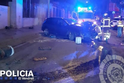 Un conductor bebido y drogado sufre un accidente en el Vendrell