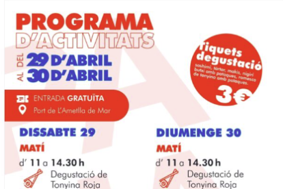 Programa de las Jornadas del Atún Rojo 2023 de la Ametlla de Mar