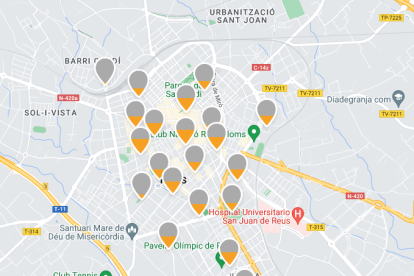 Imatge de les estacions de la Ganxeta repartides per Reus.