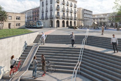 Render del projecte de transformació de la plaça dels Carros previst pel Port de Tarragona.