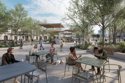 Render del projecte de transformació de la plaça dels Carros previst pel Port de Tarragona.
