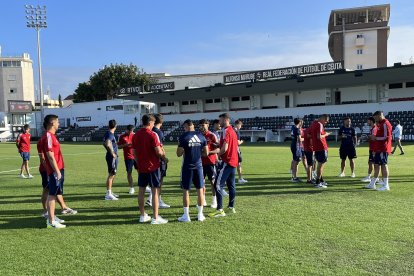 Els jugadors del Nàstic a l'Alfonso Murube.