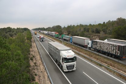 El conductor de un camión ha muerto después de volcar en la AP-7, en l'Hospitalet de l'Infant