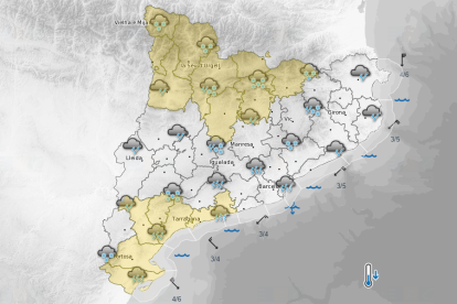 Imatge de la previsió del Meteocat per a aquest divendres.
