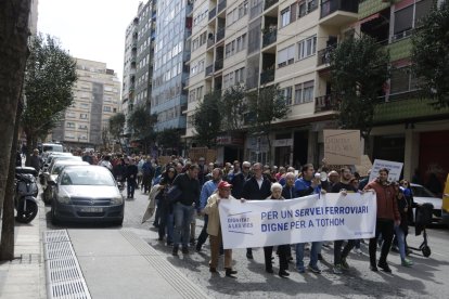 Manifestación en Tarragona para exigir mejoras al servicio de tren