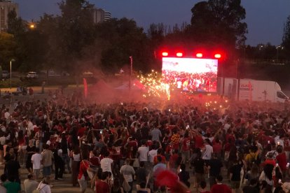 El Parc Francolí celebrant el gol
