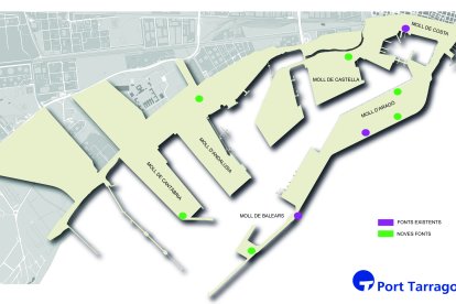 Mapa de las ubicaciones de los puntos de hidratación.