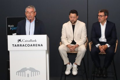 El director de la CaixaBank Tarraco Arena, Jesús Féliz, durant la presentació de l'acord de patrocini.