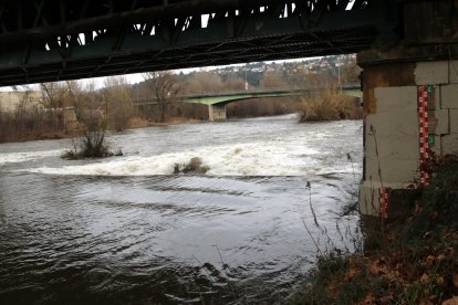 El riu Ter des de l'estació d'aforament Francesc Ferrer i Gironès, a Girona