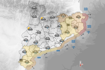 Imagen del mapa de la predicción general de este martes