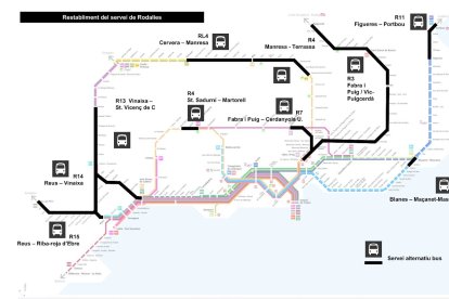 Imatge del mapa de la represa del servei