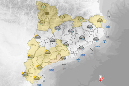 Mapa de alertas activadas el viernes por la tarde en Tarragona.