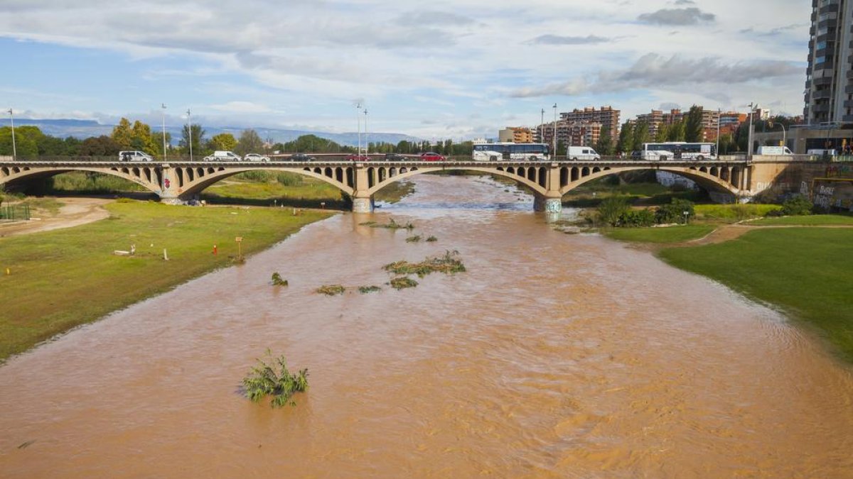 El riu Francolí augmenta el seu cabal a causa de la pluja