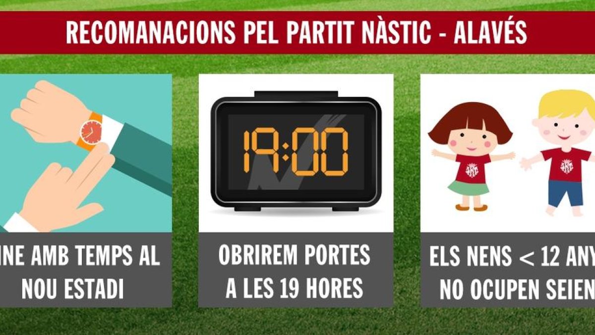 El Nàstic recomienda a la afición que llegue al Nou Estadi con tiempo