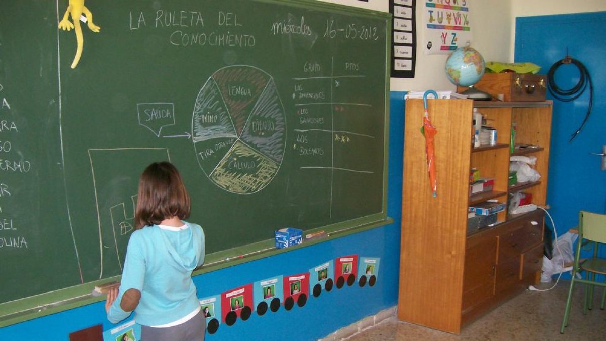 Imagen de una pizarra en un centro escolar.