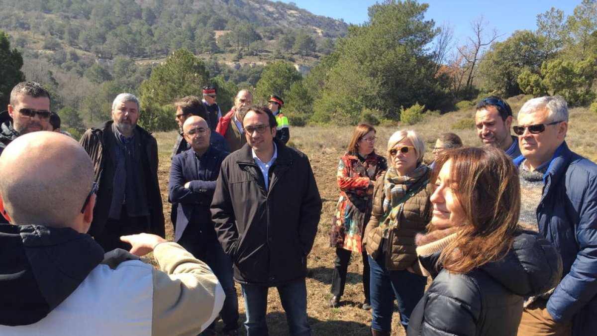 El conseller de Territori i Sostenibilitat, Josep Rull, visita el Parc Natural de la Serra de Montsant. Imatge del 13 de març de 2016.