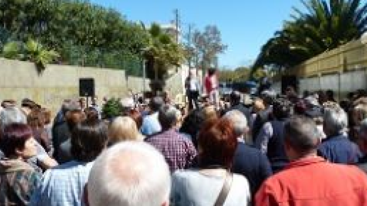 Imatge d'aquest matí durant l'acte institucional amb l'alcaldessa d'aquesta localitat saragossana.