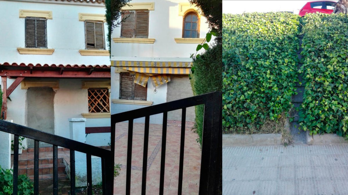 Imatge de les dues portes d'entrada, per carrer i per la zona comunitària, de l'habitatge.