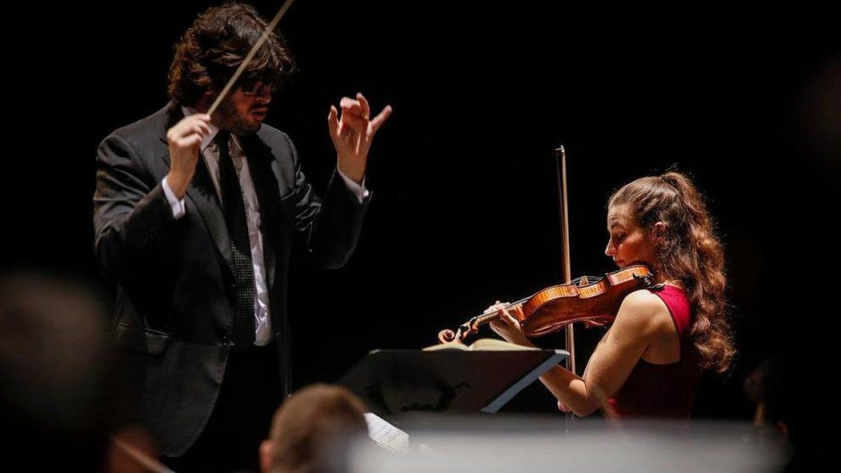 Tomàs Grau y Alexandra Soumm durante el concierto.