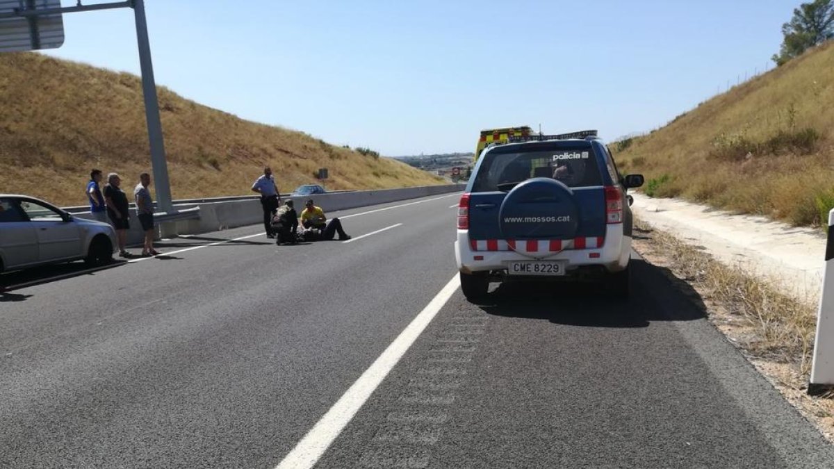 Instantes después del accidente.