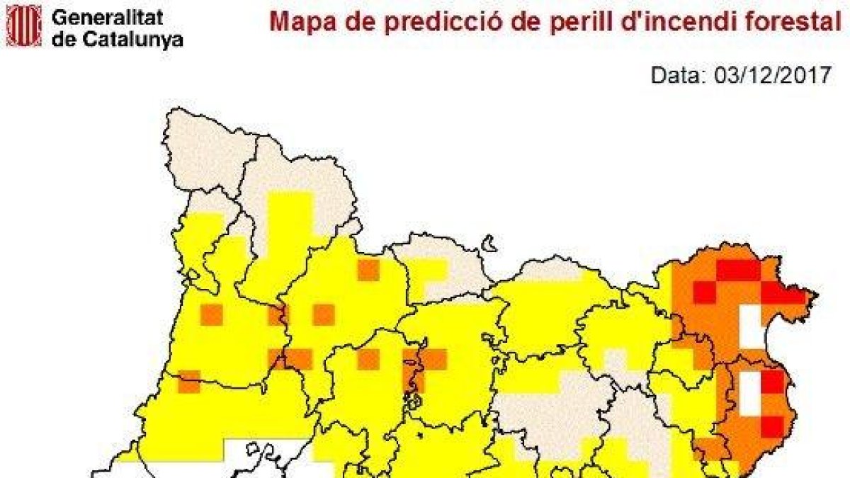 Mapa del risc d'incendi.
