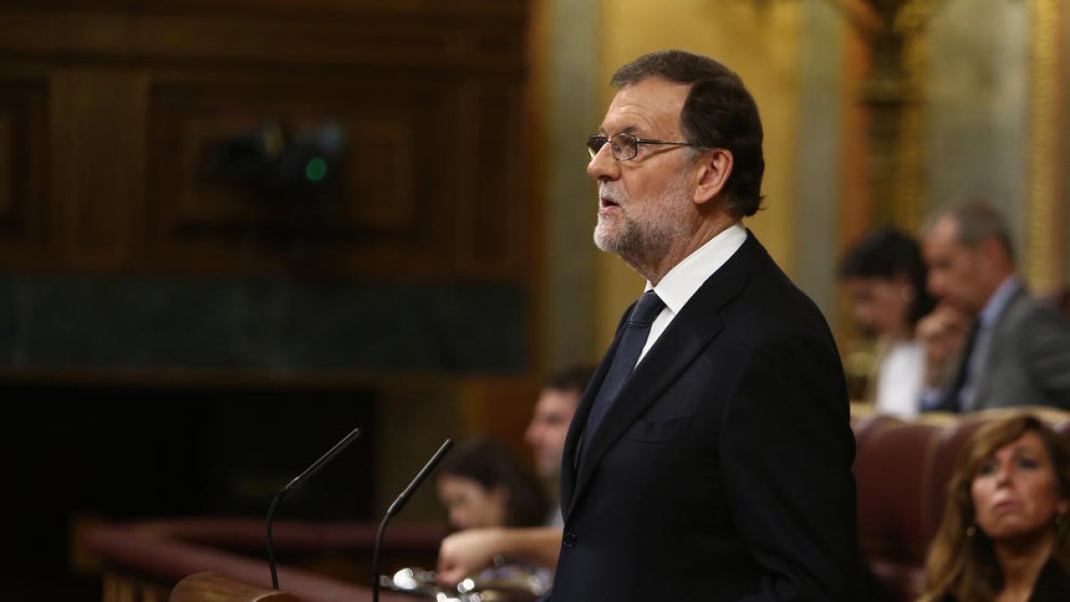 Rajoy, durant el debat d'investidura.