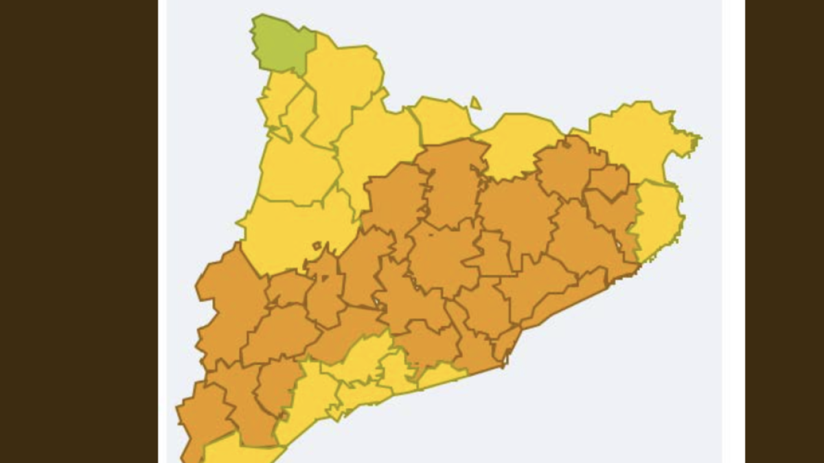 Mapa de la previsió de temperatures a Catalunya aquest divendres.