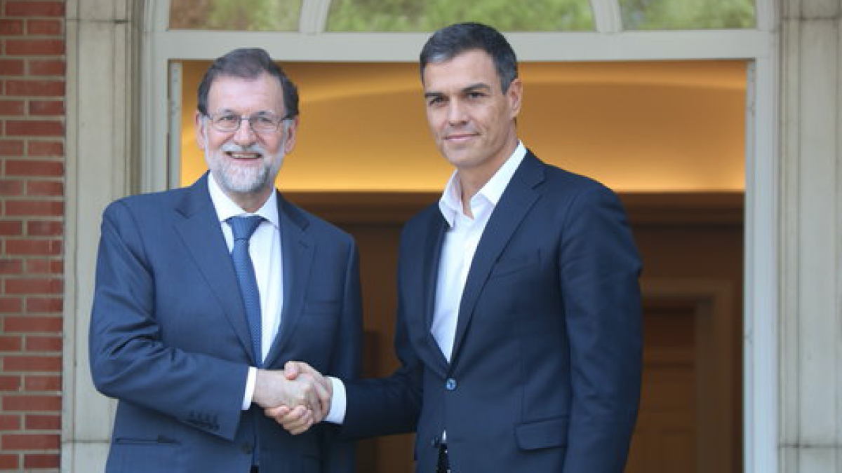 El president espanyol, Mariano Rajoy, rep el líder del PSOE, Pedro Sánchez, a La Moncloa aquest 07/09/2017