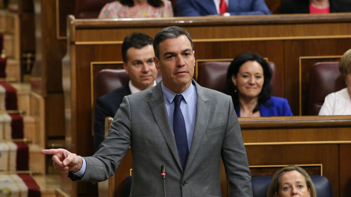 El president del govern espanyol, Pedro Sánchez, a la sessió de control al Congrés.