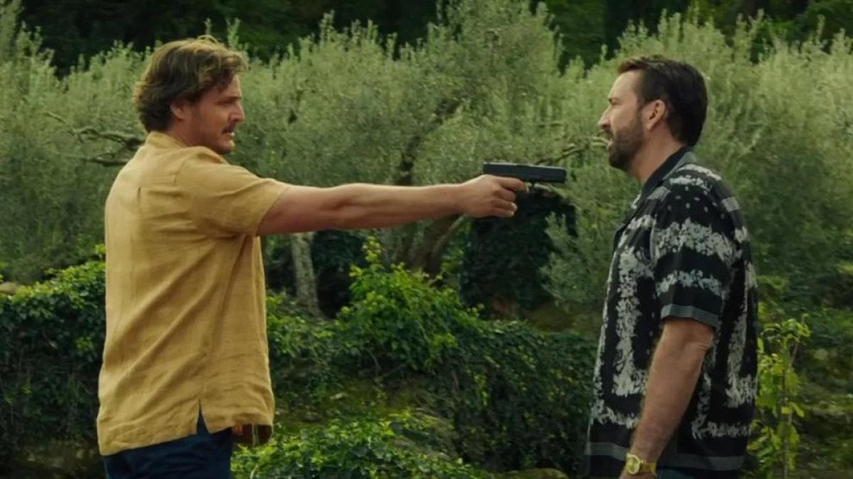 Fotograma del filme que, entre otros, protagonizan Pedro Pascal y Nicolas Cage.