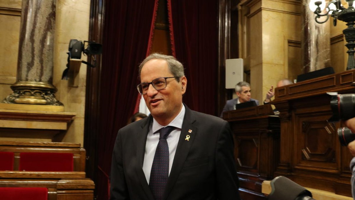 Torra, en el Parlamento.